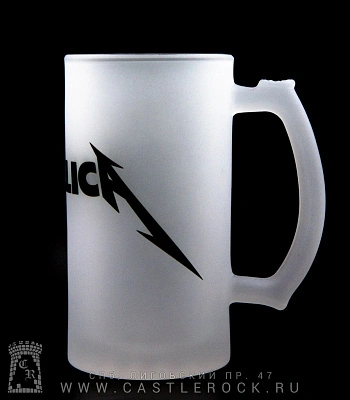 кружка пивная стеклянная metallica (надпись)