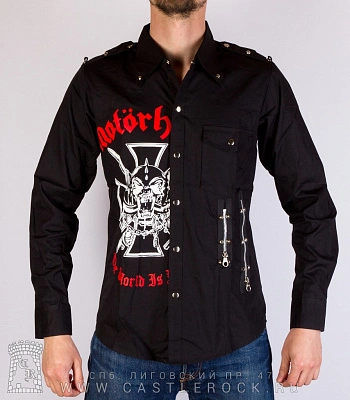 рубашка с длинным рукавом motorhead "the world is yours" (2 молнии)