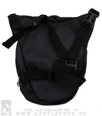 сумка на бедро текстиль черная (с карабином)