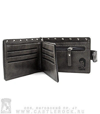 портмоне с цепью sex pistols "god save the queen" (гравировка, на кнопке, ручная работа)