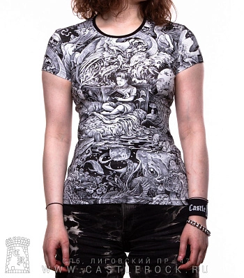 женская футболка мечтатель (ч/б, полноформат, светится)