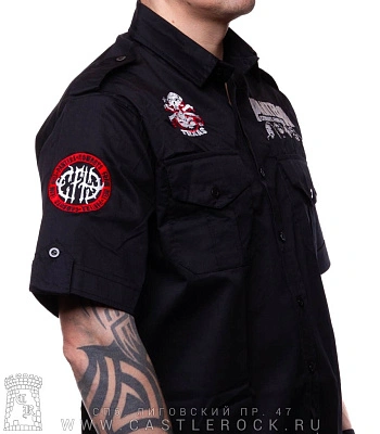 рубашка с коротким рукавом pantera "cowboys from hell" (вышивка)