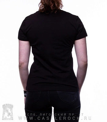 женская футболка marilyn manson (лицо, надпись красная)