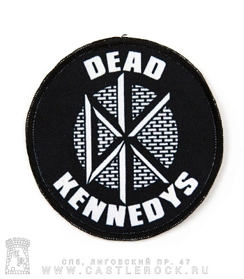 нашивка dead kennedys (лого ч/б, круглая)