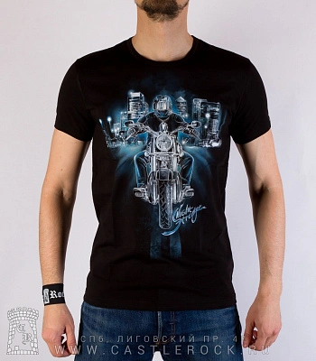 футболка байкер "night stranger" (светится)