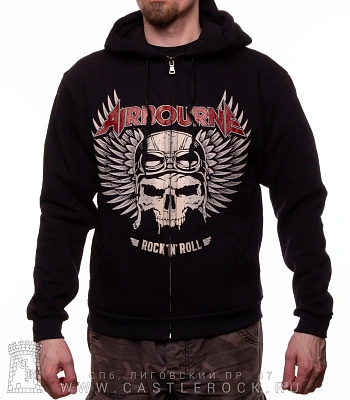 балахон на молнии airbourne "rock‘n’roll for life"