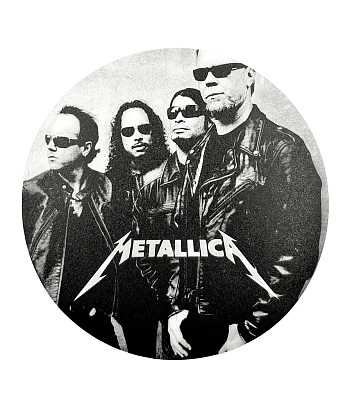 наклейка виниловая metallica (группа ч/б, круглая, средняя)