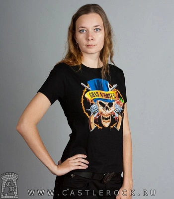 женская футболка guns'n'roses (череп)
