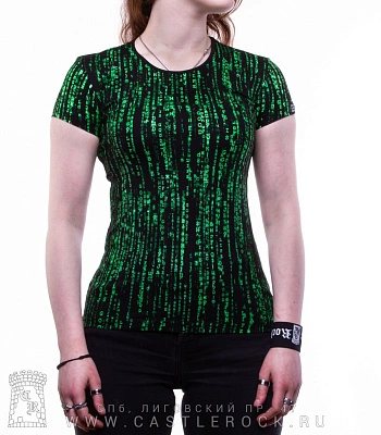 женская футболка матрица (полноформат, светится)
