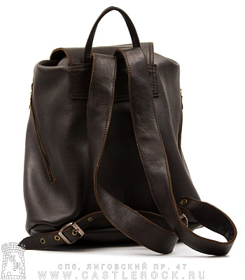 рюкзак кожаный o'skull коричневый (два кармана)