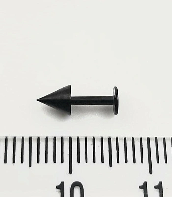 Лабрет Сталь Черный с Шипом 1,2 х 6 х 4
