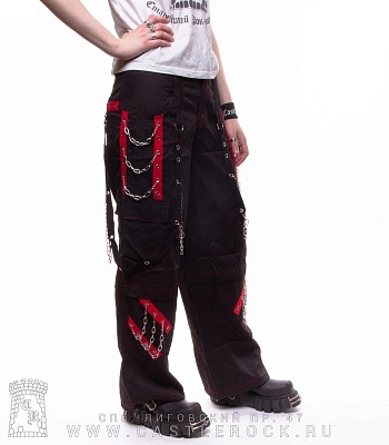 брюки женские бэгги (ремни, цепи, накладные карманы)