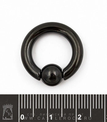 Кольцо BCR Хард Сталь Черное 4 х 14 х 8 (с пружинным шариком)