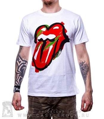 футболка rolling stones "no filter tour" (лого, белая)