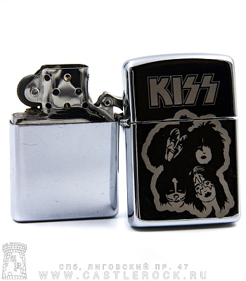 зажигалка с гравировкой kiss (лица)
