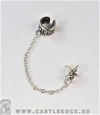 серьга кафф alchemy gothic (алхимия готик) e196 pentagram