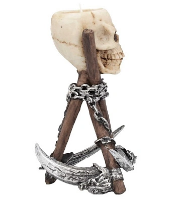 подсвечник череп и косы