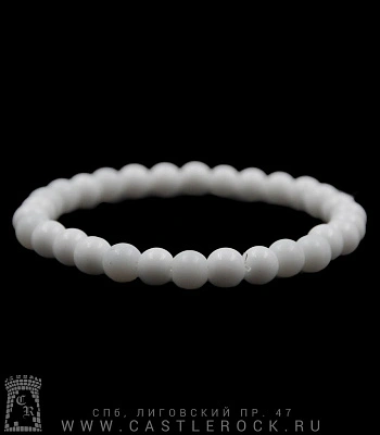 браслет из натурального камня агат белый (6 мм)