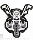 нашивка термо скелет байкера (ч/б, вышивка)