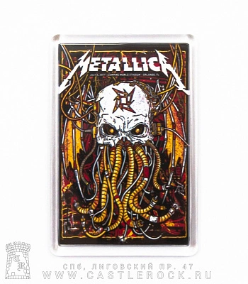 магнит прямоугольный metallica (череп стимпанк)