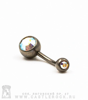 Банан Титан с Шариками со Стразами (перламутровыми) 1,6 х 12 х 5/8