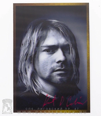 открытка 3d nirvana kurt cobain (ч/б, голограмма)