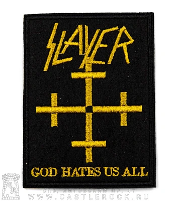 нашивка slayer "god hates us all" (вышивка)