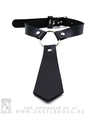 ошейник кожзам галстук (на пряжке)