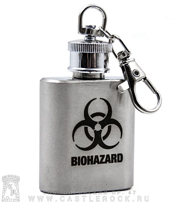 брелок фляга с гравировкой biohazard