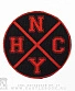 нашивка new york hardcore "nyhc" (лого красное, круглая)
