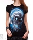 женская футболка череп в наушниках (светится)