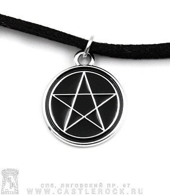 чокер пентаграмма (эмаль, текстиль)