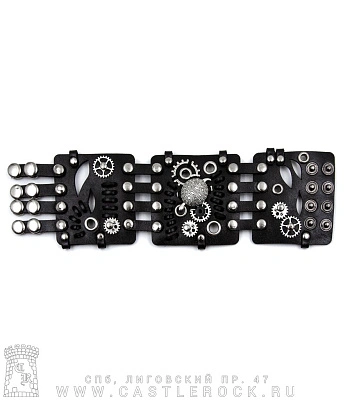 напульсник кожаный стимпанк черный (bspk-6) черепаха