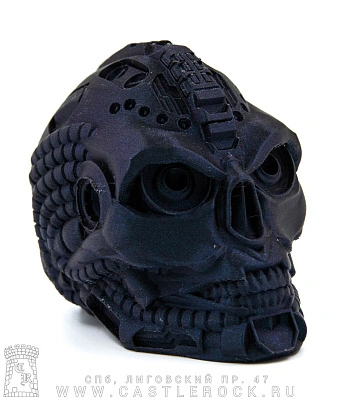 статуэтка череп киборга (3d печать, черная)