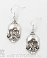 серьги череп с усами
