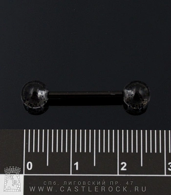 Штанга Биофлекс с Акриловыми Шариками с Блестками (черная) 1,6 х 16 х 6/6