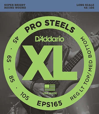 струны d'addario стальные для бас-гитары eps165