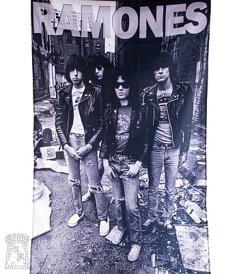 постер тканевый ramones (группа, ч/б)