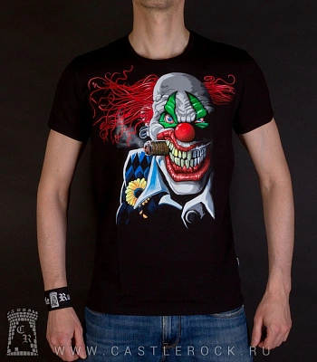 футболка клоун злой с сигарой (светится)