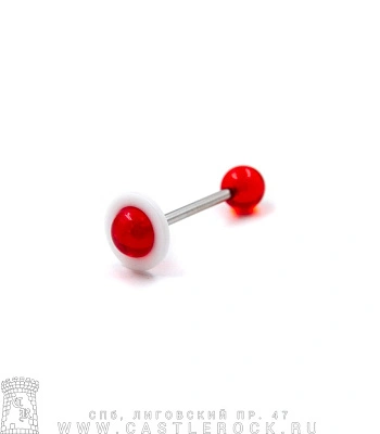 Штанга Сталь с Акриловыми Шариками Сатурн (красными) 1,6 х 16 х 6/10