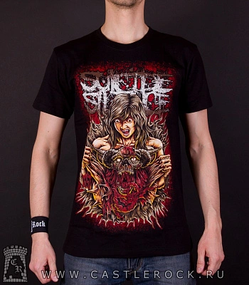 футболка suicide silence (демон и девушка)