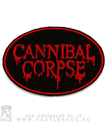 нашивка cannibal corpse (лого красное, вышивка)
