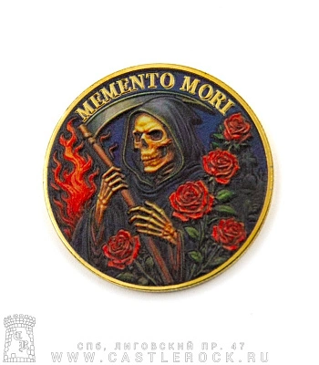 монета сувенирная крупная смерть "memento mori" (золото)