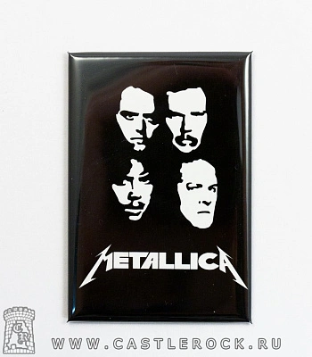 магнит прямоугольный metallica (группа, ч/б)