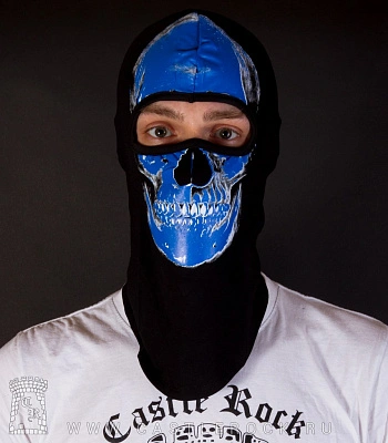 шапка балаклава череп человека (синий)