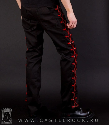 брюки шнуровка через кольцо (красная)