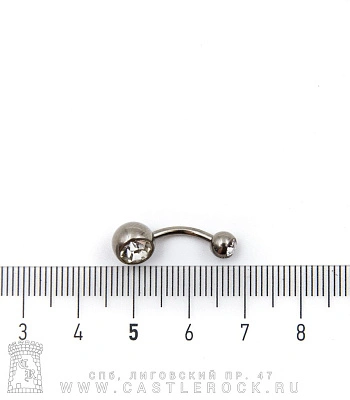 Банан Титан с Шариками со Стразами (прозрачными) 1,6 х 12 х 5/8