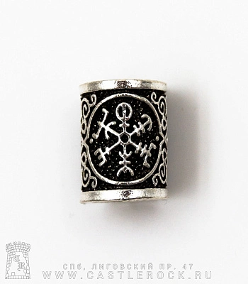 украшение для волос и бороды вегвизир компас викингов (6 лучей, металлик)