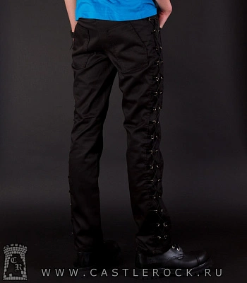 брюки шнуровка через кольцо (черная)