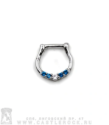 Кликер для септума Подкова (стразы)